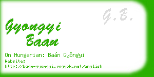 gyongyi baan business card